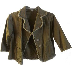 Cropped army-green jacket